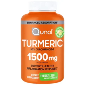 美國Qunol, 薑黄素 95%提純 1,500毫克/每食用份量 +黑胡椒及薑 220粒